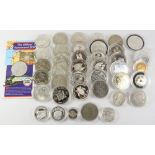 Collection of South African shillings, commonwealth commemorative crowns,