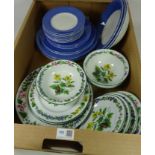 Spode 'Vermicelli' dinnerware and Royal Worcester 'Worcester Herbs' dinnerware in one box