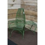 Wrought metal garden trio bench, D110cm, H104cm Condition Report <a href='//www.