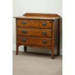 Early 20th century oak three drawer chest, W91cm, H86cm,