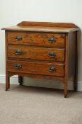 Early 20th century oak three drawer chest, W91cm, H86cm,