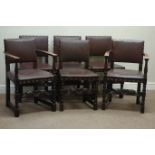 Set six (4+2) late 20th century oak carved oak chairs Condition Report <a