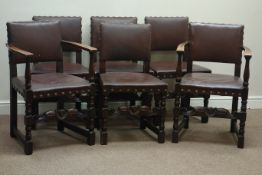 Set six (4+2) late 20th century oak carved oak chairs Condition Report <a