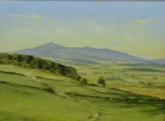'Bennachie from the Hill of Barra', oil on canvas signed by Peter M Drewett (British 1957-),