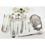 Hallmarked silver napking rings, spoons etc 6.