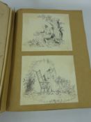 19th Century autograph/ scrapbook with hand drawn pictures, engravings,