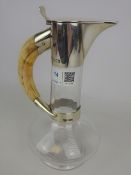 Goldsmiths & Silversmiths Co Ltd cut glass claret jug with hallmarked silver top and collar with