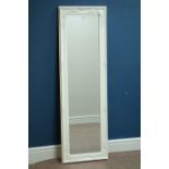 Rectangular wall mirror in cream finish classical swept frame,