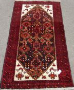 Persian Hamadan red ground rug, 182cm x 103cm Condition Report <a href='//www.