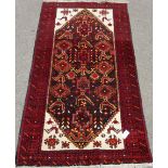 Persian Hamadan red ground rug, 182cm x 103cm Condition Report <a href='//www.