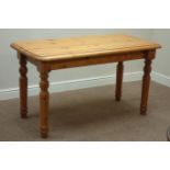 Rectangular polished pine table,136cm x 68cm,