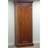 Victorian mahogany narrow single wardrobe with interior drawer, W84cm, H211cm,