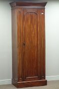 Victorian mahogany narrow single wardrobe with interior drawer, W84cm, H211cm,