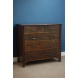 Georgian style early 20th century mahogany chest fitted with two short and three long drawers, W120,