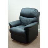 Electric riser recliner armchair upholstered in black leather Condition Report