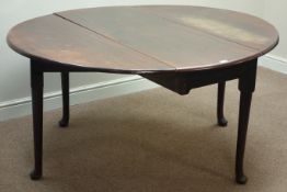 18th century mahogany pad foot gate leg drop leaf dining table,