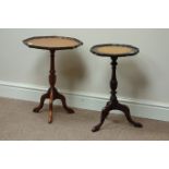 Two reproduction mahogany leather inset wine tables Condition Report <a