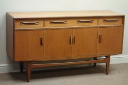 G-Plan teak vintage retro sideboard, three drawers and cupboards, W152cm, H85cm,