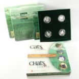 Royal Canadian Mint 1999 sterling silver 50 cent four coin sets - Dogs and Cats boxed