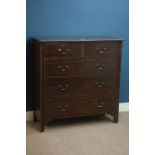 Georgian style early 20th century mahogany chest fitted with two short and three long drawers,