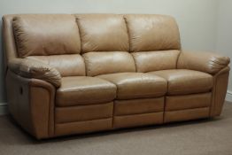 Three piece electric reclining lounge suite comprising of three seat sofa (W220cm),