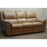Three piece electric reclining lounge suite comprising of three seat sofa (W220cm),