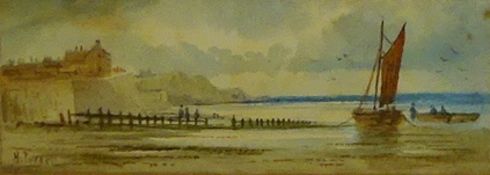 Seascape Scene, 19th/20th century watercolour signed H Tupnell? 6.