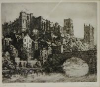 'Castle & Cathedral, Durham', limited edition etching no.