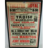 Original Royal Chatham 1936 theatre poster,