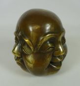 Bronze 'Four Face Buddha' head H12cm Condition Report <a href='//www.