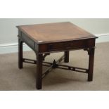 Reproduction mahogany square coffee table with single drawer, 65cm x 65cm,