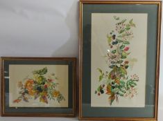 Still Life of Berries, pair watercolours signed Pearson max 44cm x 26cm and Still Life Flowers,