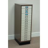 Bisley fifteen drawer filing cabinet, W29cm, H94cm,