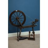 Stained beech spinning wheel