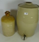 Salt glazed barrel and a stoneware jug for E.J.