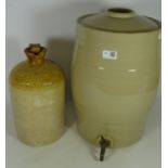 Salt glazed barrel and a stoneware jug for E.J.