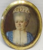 Bust oval Portrait of a Lady, Georgian miniature on ivory 3.