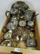 Early 20th Century four piece silver plated tea set, 19th/ early 20th Century coffee pot,