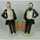 Pair of 19th Century Staffordshire figures of Ira Sankey and Dwight Moody,