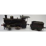 Bing Live Steam 2-2-0 Locomotive, green/black with red lining, with tender,