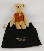 1925 replica Steiff teddy BU, numbered 1582, with certificate, original label and bag,