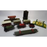 A collection of Hornby O Gauge tinplate railway including two 0-4-0 locos,