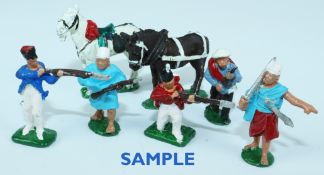 Large collection of small Hand Painted lead British & Foreign military figures, including Cavalry,