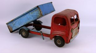 Tri-ang Tipper lorry, red cab with blue body,
