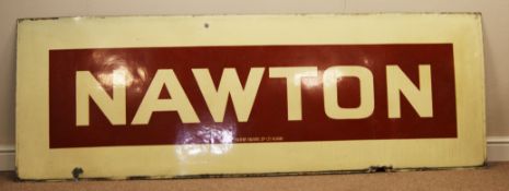 'Nawton' enamel Railway Station sign by Patent Enamel Co.