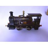 Bing Live Steam 0-4-0 Locomotive, maroon with yellow lining, 2631 L22cm,