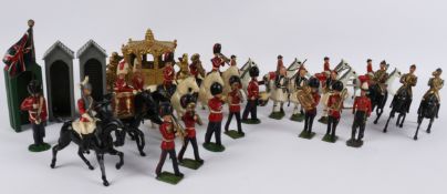 Collection of Britains & other painted lead figures including Scots Guards (20), Gordon Highlanders,
