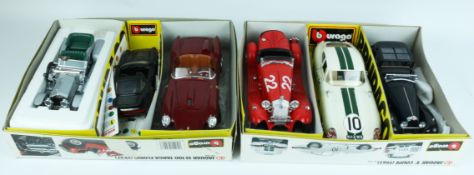 Burago Diecast models E Type Jaguar, Ferrari, Testa Rossa & Alfa Romeo Spider,
