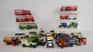 Collection of Lledo & Models of Yesteryear Diecast models of trolly buses, vans and buses,