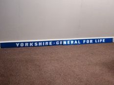 'Yorkshire General For Life' original two part enamel advertising sign from the steps on Platform